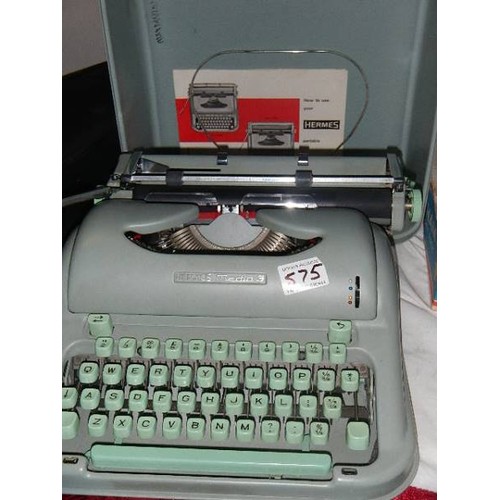 575 - A Hermes Media 3 typewriter.