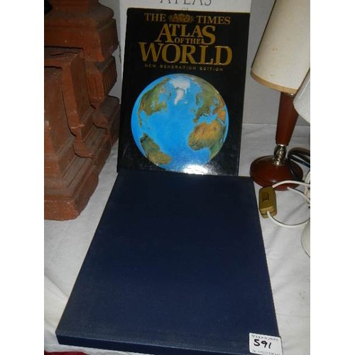 591 - A quantity of world atlases.