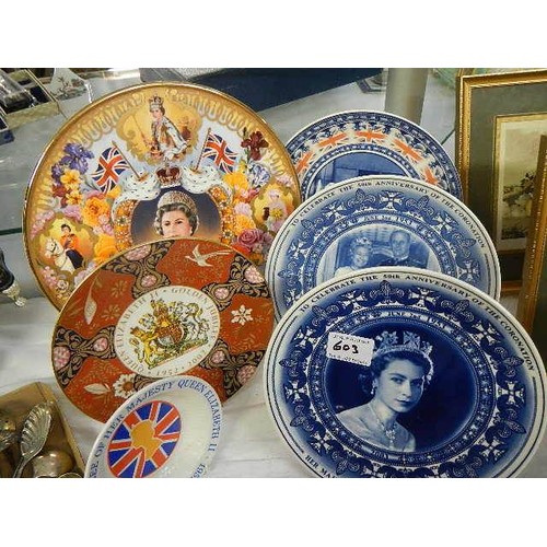 603 - A nice lot of commemorative plates.