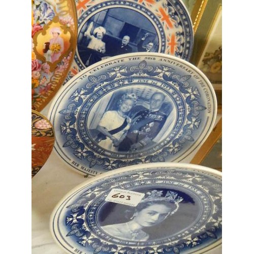 603 - A nice lot of commemorative plates.