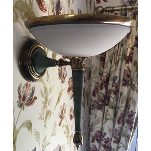 1401 - Three torch style wall lights with uplighter shades.