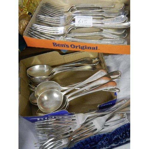 615 - A mixed lot of cutlery.