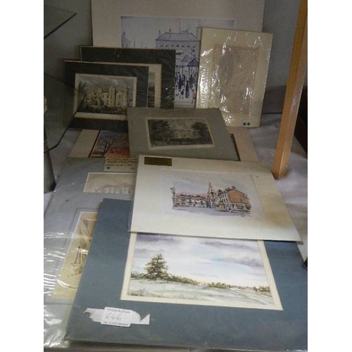 646 - A very good lot of drawings, pictures and prints including Lowry and 19th C.