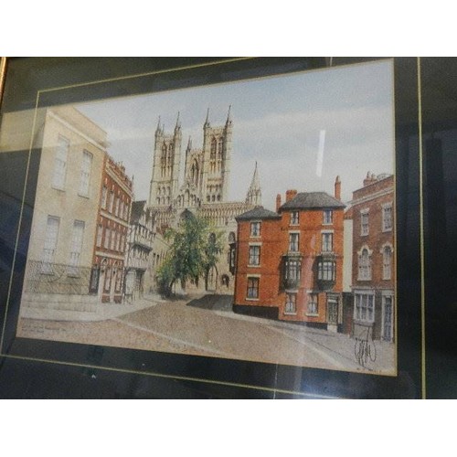 647 - A framed and glazed print of Lincoln.