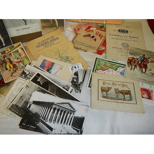 691 - A mixed lot of ephemera including signed Paul Robeson.