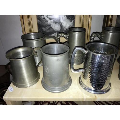 540D - 12 old pewter tankards