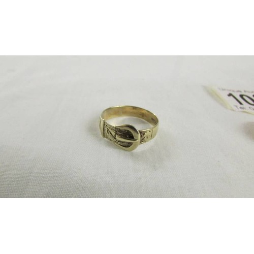 1030 - Two 9ct gold rings, sizes P & Q, 4.9 grams and an eternity ring, size Q.