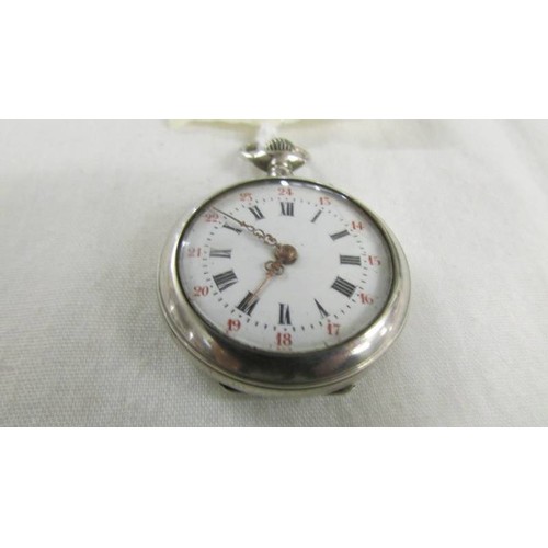 1101 - A French silver fob watch.