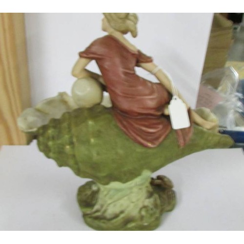 1219 - A Royal Dux figure of a lady on shelf, 27cm, no damage.