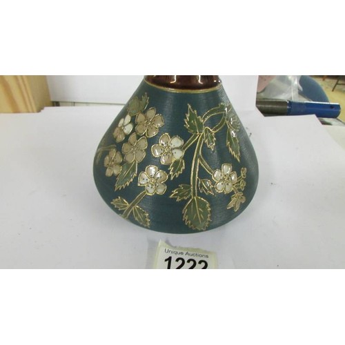 1222 - A Lovatt's Langley lead glazed vase.  21cm.