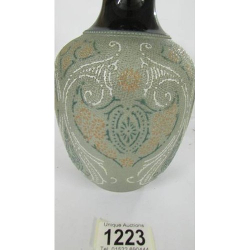 1223 - A Lovatt's Langley lead glazed vase. 20cm.