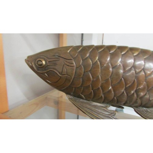 1247 - A large bronze pike, 52 cm long and 17 cm high.