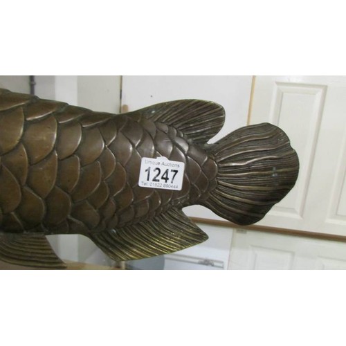 1247 - A large bronze pike, 52 cm long and 17 cm high.