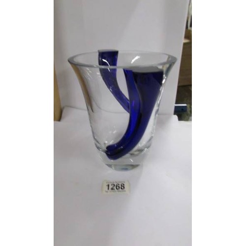 1268 - A heavy studio glass vase.