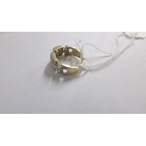 1060 - A 9ct gold dress ring, size K, 3.4 grams.