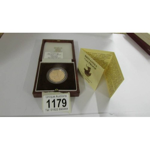 1179 - A Britannia half ounce gold proof coin, No. 00338.