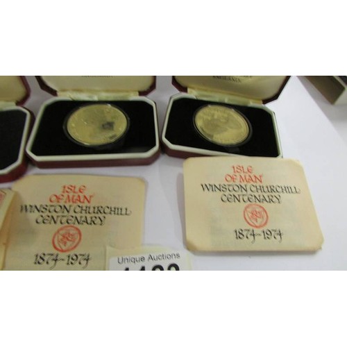 1183 - Two Isle of Man Centenary of Winston Churchill crowns and a 300 year anniversay of I of M coinage cr... 