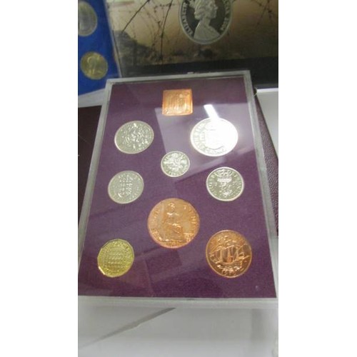 1190 - Three sets of UK pre-decimal coins, 1951, 1953, 1970 and  a D Day crown.