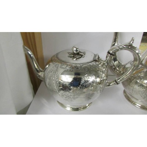 1273 - A good quality four piece silver plate tea set.