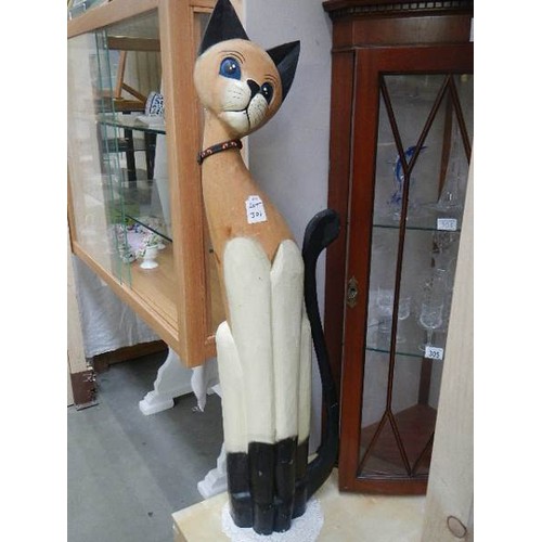 301 - A tall wooden cat.   COLLECT ONLY.