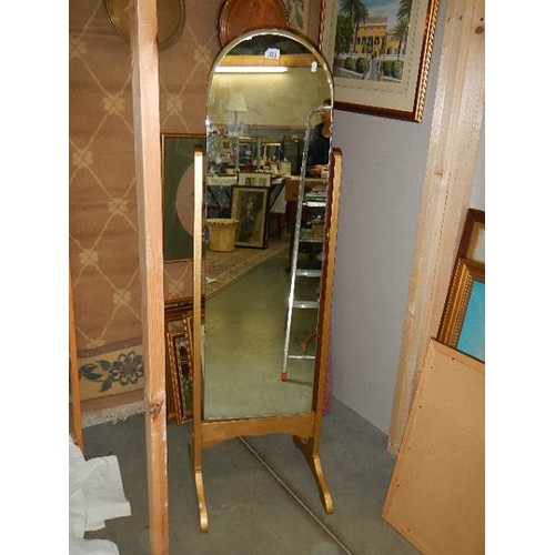 323 - A 20th-century gilt framed cheval mirror.   COLLECT ONLY.