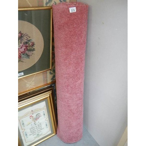 326 - A piece of pink shag pile carpet.   COLLECT ONLY.