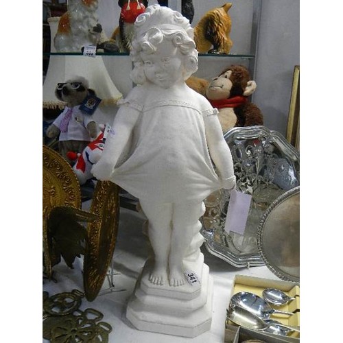 341 - A plaster statue of a young girl.   COLLECT ONLY.