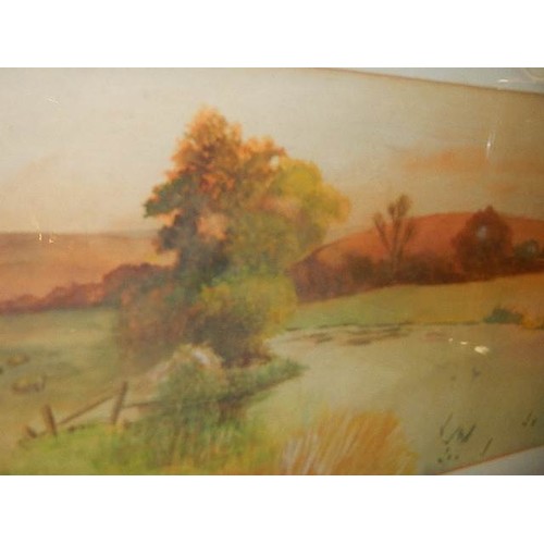 343 - A pair of framed and glazed rural scene watercolours,   COLLECT ONLY.