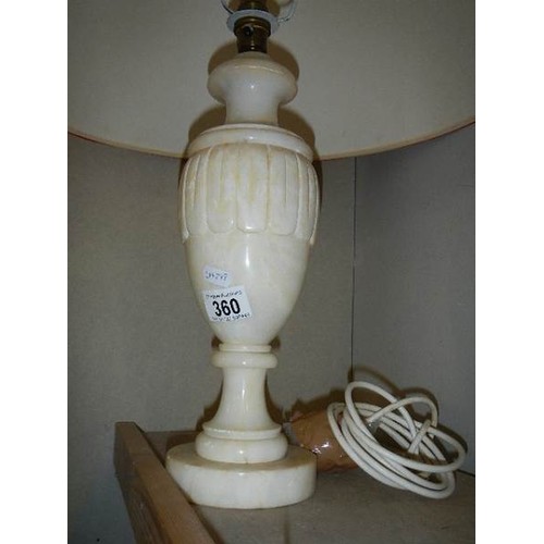 360 - An old marble table lamp.