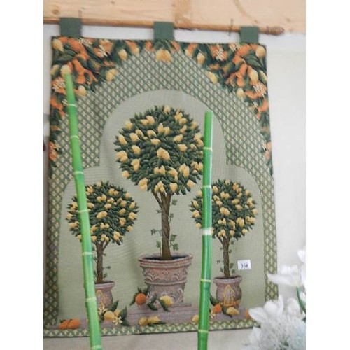 368 - A wall tapestry entitled 'French Topiary', Approximately 66 x 91 cm.