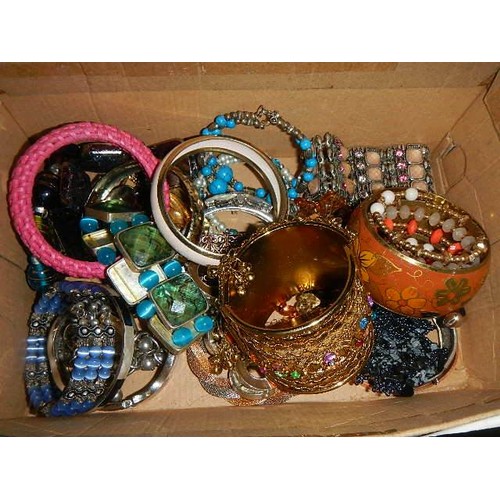 386 - Two boxes of costume jewellery.