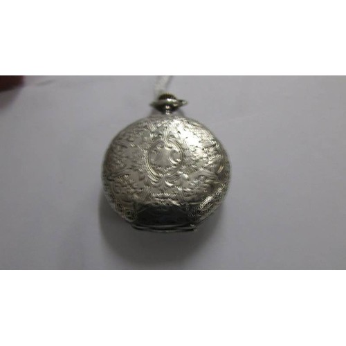 1108 - A 19th-century Omega silver ladies fob watch.