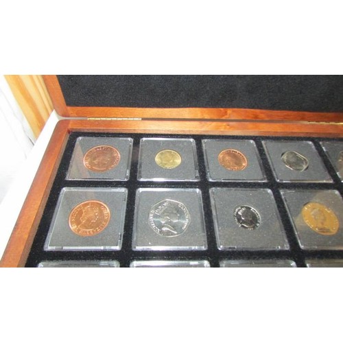 1196 - A cased set of Elizabeth II coins.