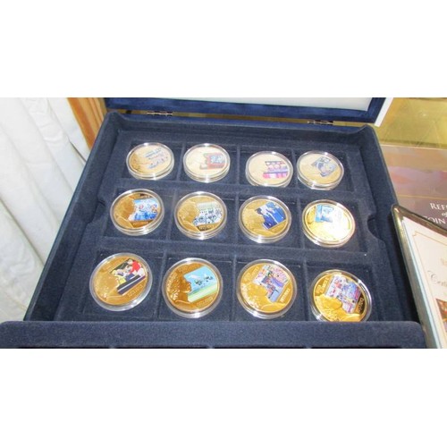 1197 - A cased set of 24 'Reflections of a Reign' coin collection, 24 ct gold plated.