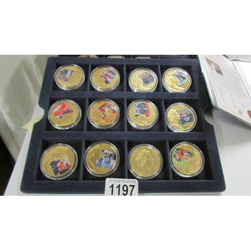 1197 - A cased set of 24 'Reflections of a Reign' coin collection, 24 ct gold plated.