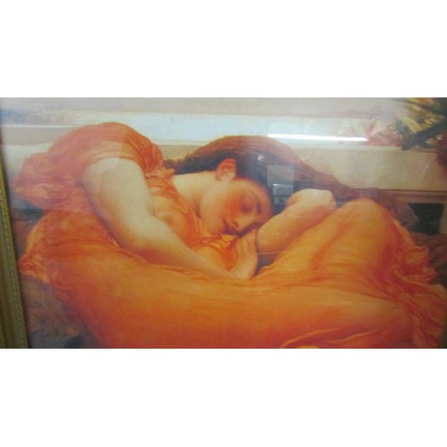 1304 - A gilt framed and perspex glazed print entitled 'Flaming June' Frederick Lord Leighton. 86 x 66 cm.