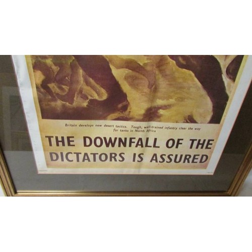 1312 - A world war two vintage reproduction poster 'The downfall of the dictators is assured' (North Africa... 