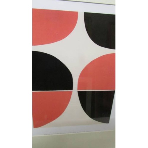 1314 - Terry Frost (1915-2003) Print entitled June, red & black, (abstract boat shapes), published by The T... 