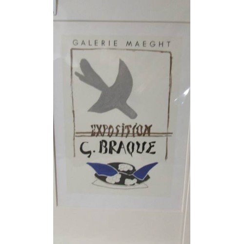 1319 - Collection of 7 x prints,  Georges Braque lithograph Galerie Maeght Exposition Circa 1950's (Mourlot... 