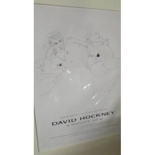 1320 - David Hockney (b.1937) Two poster prints, one 'a private view' Editions Graphiques Gallery London th... 