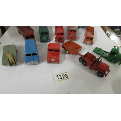 1328 - A quantity of Dinky commercial vehicles including Bedford, Commer etc.,