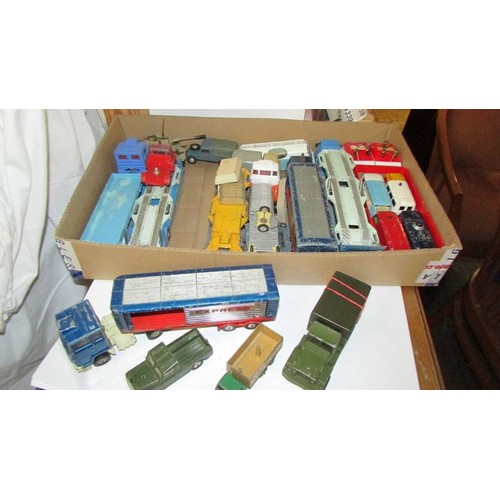 1332 - A quantity of playworn Corgi die cast commercial vehicles including military.