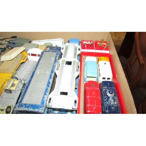 1332 - A quantity of playworn Corgi die cast commercial vehicles including military.