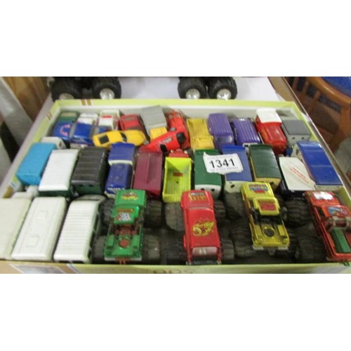 1341 - A mixed lot of unboxed die-cast and other vehicles.