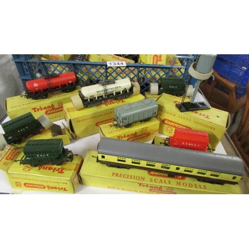 1344 - A quantity of Triang model railway items including rolling stock, track etc.,