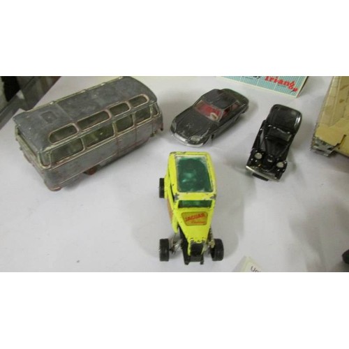 1349 - A mixed lot of die-cast including French Dinky Panherd & Mercedes, Budgie toys, Police patrol car, S... 