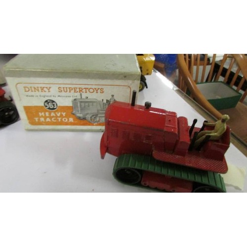 1354 - Four boxed Dinky:- 561, 563, 571, 964, bulldozer, crane, heavy tractor and elevator loader in origin... 