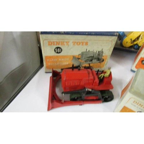 1354 - Four boxed Dinky:- 561, 563, 571, 964, bulldozer, crane, heavy tractor and elevator loader in origin... 