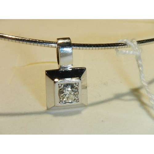 1109 - An 18ct white gold and +1 ct diamond pendant (17 grams)