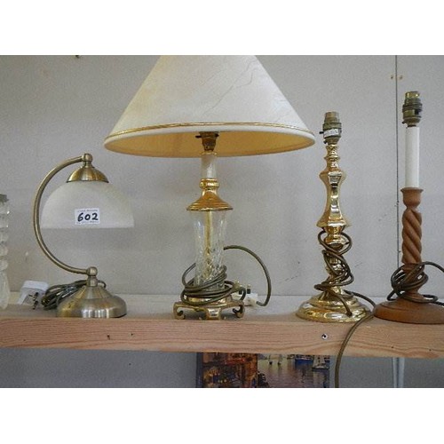 602 - A mixed lot of table lamps. COLLECT ONLY.